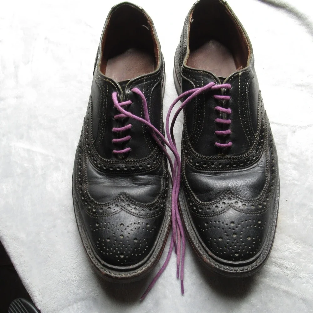 Allen Edmonds McTavish Oxford Shoes Mens 9.5 D Black Leather Lace Up Made In USA